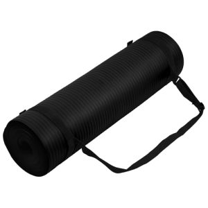 Black 1/2-Inch Extra Thick High Density Exercise Mat