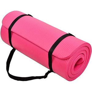 Pink 1-Inch Extra Thick High Density Exercise Mat