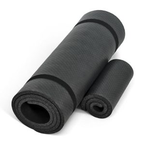Black 1/2-Inch High Density Exercise Yoga Mat