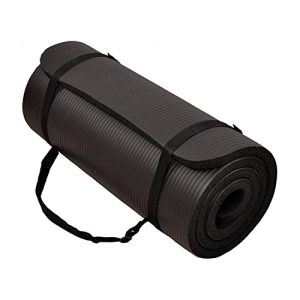 Black 1-Inch Extra Thick High Density Exercise Mat