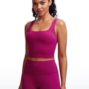 Square Neck Built In Bra Tank