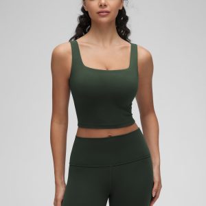 Square Neck Built In Bra Tank