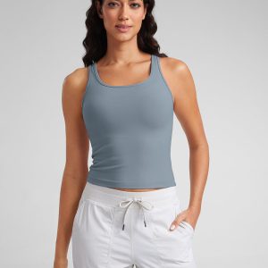 Double Lined Scoop Neck Tank