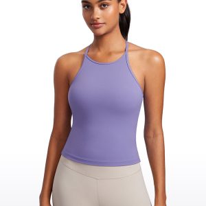 Built In Bra Halter Y Back Tank