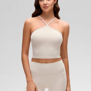 Cross Halter Built In Bra Tank