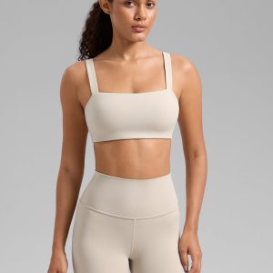 Square Neck Wide Strap Sports Bra