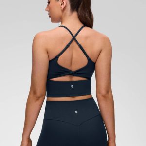 Twist Cross Back Built In Bra Tank