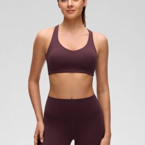 V Neck Strappy Sports Bra
