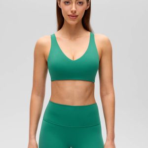 V Neck U Back Sports Bra