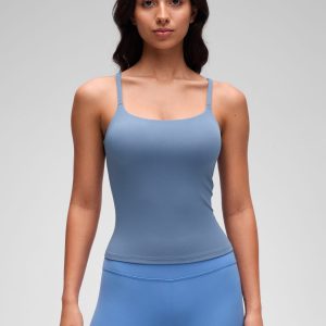 Softretch U Back Waist Length Built In Bra Tank