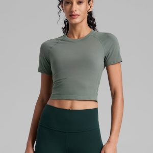 Crew Neck Cropped Short Sleeve