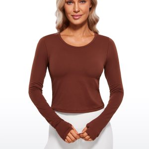 Brushed Thumbhole Cropped Long Sleeve