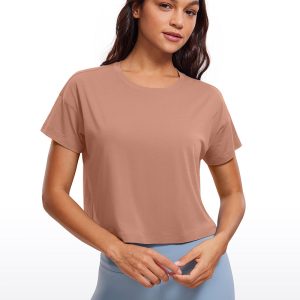 Cotton Crew Neck Cropped Short Sleeve