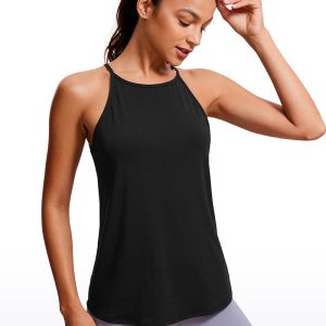 Hip Length High Neck Halter Tank