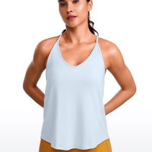 Lightweight Tie Back Halter V Neck Tank