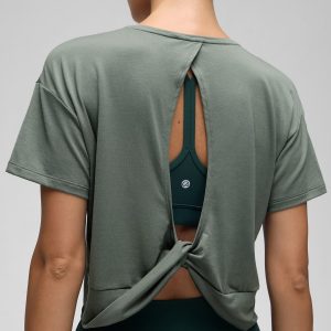 Open Back Cropped Short Sleeve