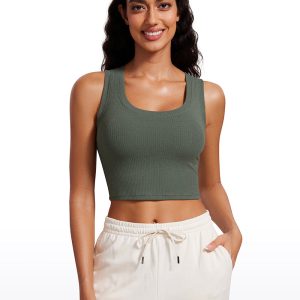 Cropped Length Scoop Neck Tank