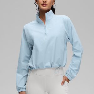 Half Zip Lightweight Pocket Long Sleeve