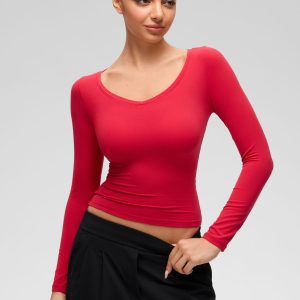 V Neck Long Sleeve