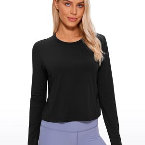 Cotton Cropped Classic Fit Long Sleeve
