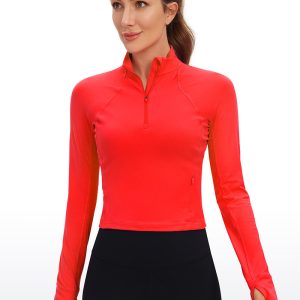 Half Zip Cropped Long Sleeve